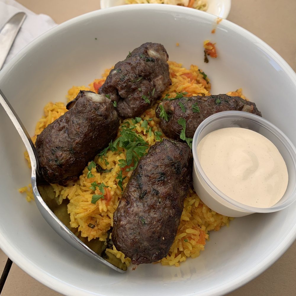 Oren's Hummus - The Rice Bowl w/ Beef Kebab - Mediterranean Near Me - Mountain View, California Oren's Hummus - The Rice Bowl w/ Beef Kebab - Mediterranean Near Me - Mountain View, California