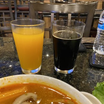 Naam Khao - Bell's beer. Mango and coffee. Both delish! - Thai Near Me - Houston, Texas