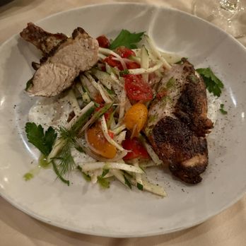 Roost - Mediterranean chicken with tzatziki and tomatoes - New American Near Me - Houston, Texas Roost - Mediterranean chicken with tzatziki and tomatoes - New American Near Me - Houston, Texas