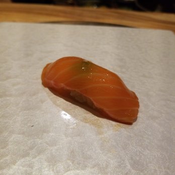 Wagyu Room - Salmon with yuzu pepper - Sushi Bars Near Me - New York, New York Wagyu Room - Salmon with yuzu pepper - Sushi Bars Near Me - New York, New York