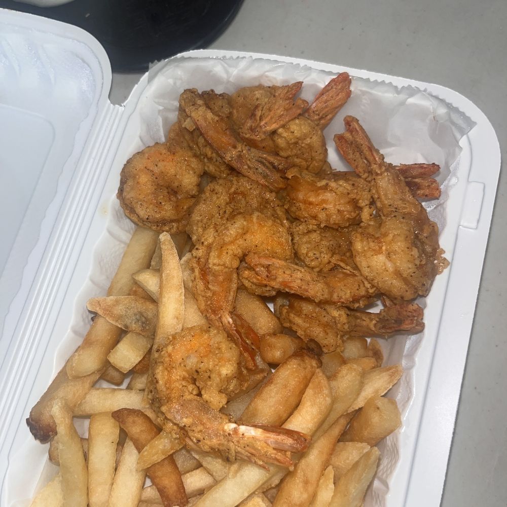Large Shrimp with French Fries Platter