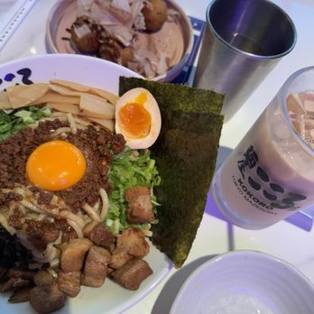 Kokoro Tokyo Mazesoba - Signature Combo (Mazesoba, Milk Tea, Takoyaki) - Ramen Near Me - Burnaby, British Columbia Kokoro Tokyo Mazesoba - Signature Combo (Mazesoba, Milk Tea, Takoyaki) - Ramen Near Me - Burnaby, British Columbia