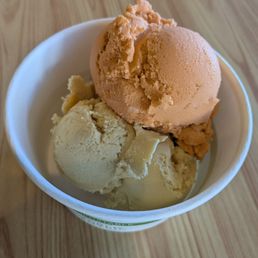 Mango and Thai ice tea ice cream Mango and Thai ice tea ice cream