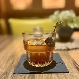 Old Fashioned in the hotel lounge before a night out Old Fashioned in the hotel lounge before a night out