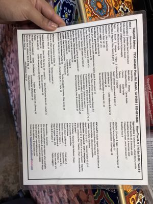 Menu photo 2 Taqueria Azteca Dublin, CA