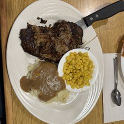 Peper's 49er Restaurant - Beef liver and grilled onions. Yum!