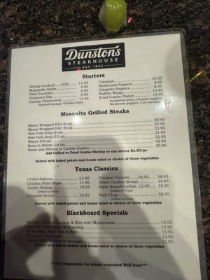 Menu photo 2 Dunston's Prime Steak House Dallas, TX