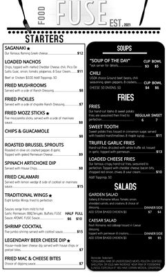Menu photo 5 FUSE Bar & Nightclub Chesterton, IN Menu photo 5 FUSE Bar & Nightclub Chesterton, IN