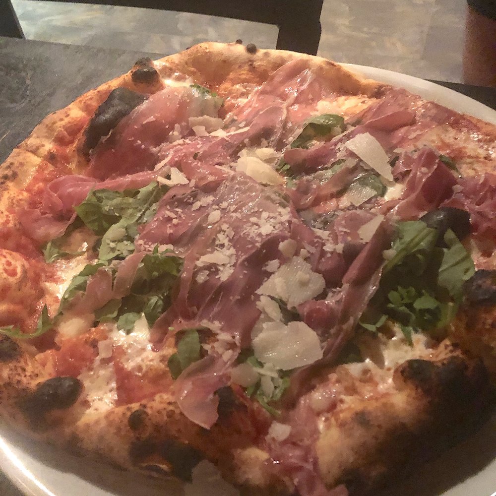 Apulia - D.O.P. $20.00 tom, mozz, proscuitto, rucola. Good but overpriced. - Pizza Near Me - Hoboken, New Jersey