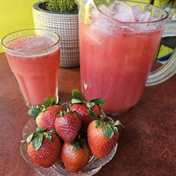 Antojitos Guadalajara - Freshly blended strawberries with a hint of sugar and lime--bright, fruity, and naturally refreshing.
Jug - 14$
Glass - 4.50$
1 L - 10$