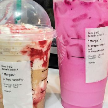 Starbucks - Strawberry Funnelcake Frappuccino and Dragon drink - Coffee & Tea Near Me - Columbus, Ohio Starbucks - Strawberry Funnelcake Frappuccino and Dragon drink - Coffee & Tea Near Me - Columbus, Ohio