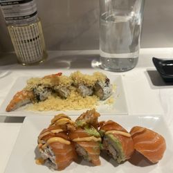 Crunch roll & in n out salmon roll