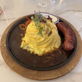 GIWA - Omurice with sausage, sour cream on the side - Breakfast & Brunch Near Me - Santa Clara, California