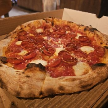 Il Pizzaiolo Wood-fired Pizza - Close-up of the Red Pie - Pepperoni - Pizza Near Me - Loomis, California