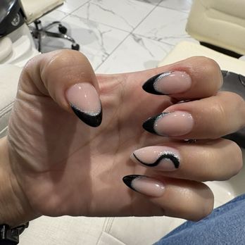 Stellar Nail Spa - Black French tip - Nail Salons Near Me - San Antonio, Texas Stellar Nail Spa - Black French tip - Nail Salons Near Me - San Antonio, Texas