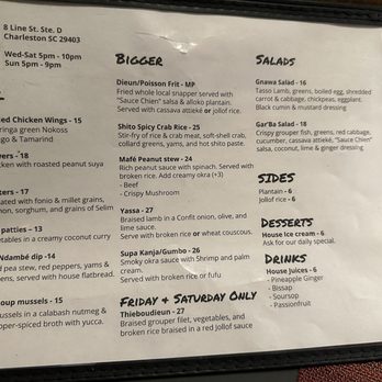 Bintü Atelier - Menu - African Near Me - Charleston, South Carolina Bintü Atelier - Menu - African Near Me - Charleston, South Carolina