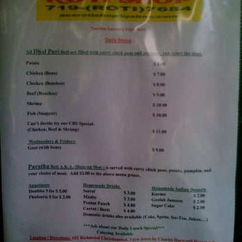 Ace Roti Shop - The menu - Indian Near Me - Christiansted, Virgin Islands Ace Roti Shop - The menu - Indian Near Me - Christiansted, Virgin Islands