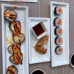Little Sakana All You Can Eat Sushi - Vegas roll, beef gyoza, salmon roll