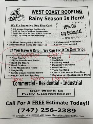 West Coast Roofing Logo