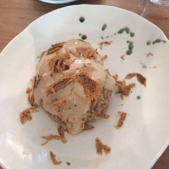 Gauge - Brown rice pudding with poached quince and shaved shortbread. Served cold. - Australian Near Me - Brisbane, QLD