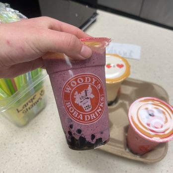 Woodys Boba Drinks - Blueberry + Raspberry boba - Bubble Tea Near Me - Santa Maria, California Woodys Boba Drinks - Blueberry + Raspberry boba - Bubble Tea Near Me - Santa Maria, California