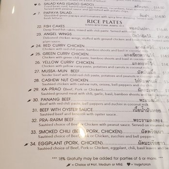 Thai Kitchen - Lunch menu page 1 - Thai Near Me - Union City, California