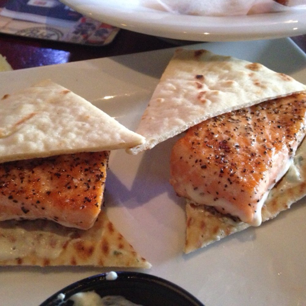 Neighbor's Pub - Salmon sliders on pita. FIRE - American Near Me - Atlanta, Georgia Neighbor's Pub - Salmon sliders on pita. FIRE - American Near Me - Atlanta, Georgia