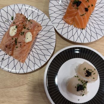 Sushi REV - Seared salmon, truffle tuna, truffle scallop (super fresh omg) - Sushi Bars Near Me - Irvine, California Sushi REV - Seared salmon, truffle tuna, truffle scallop (super fresh omg) - Sushi Bars Near Me - Irvine, California
