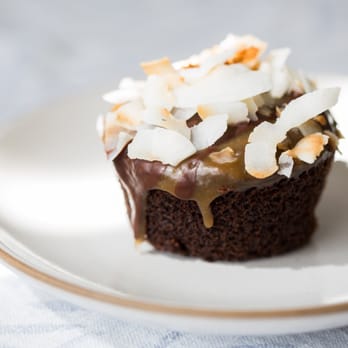 Cast Iron Kitchen - Paleo Samoa Cupcake, gluten-free, dairy-free - Nutritionists Near Me Cast Iron Kitchen - Paleo Samoa Cupcake, gluten-free, dairy-free - Nutritionists Near Me