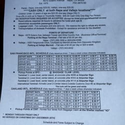 Evans Airport Shuttle - Most recent airport schedule