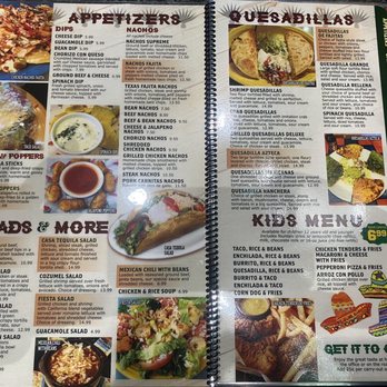 Casa Tequila - a menu for a mexican restaurant - Mexican Near Me - Mattawan, Michigan