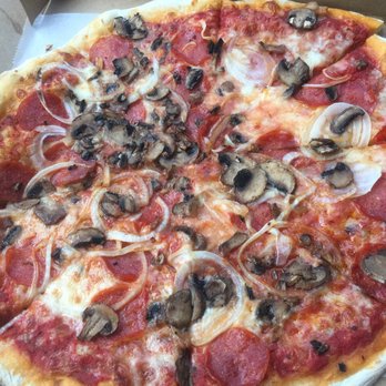Steve's Pizza Express - Pepperoni onion and mushroom  Where's the cheese!! - Italian Near Me - Cutler Bay, Florida