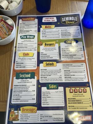 Menu photo 1 Seminole Diner Seminole, FL