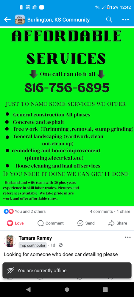 Slide of Affordable Services
