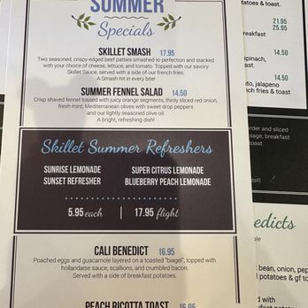 The Skillet by Sal - Summer special Menu - Breakfast & Brunch Near Me - Freehold, New Jersey The Skillet by Sal - Summer special Menu - Breakfast & Brunch Near Me - Freehold, New Jersey