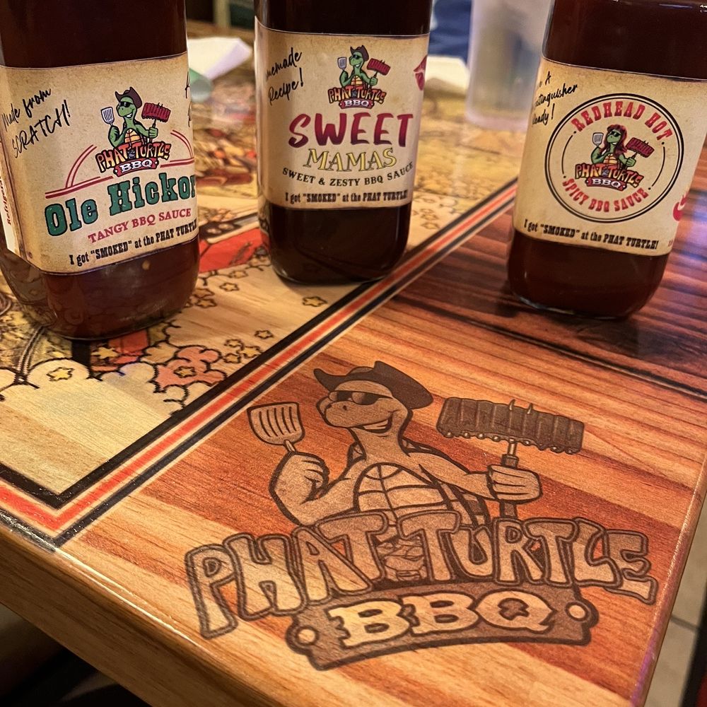 Phat Turtle BBQ - The tables also have the logo which is cool - Barbeque Near Me - Phoenix, Arizona