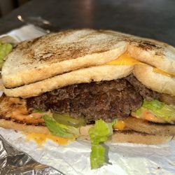 Daddy D’s Burger and Grill - Grilled cheese burger !!!