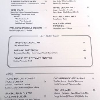 Roy's Waikiki - New menu - Hawaiian Near Me - Honolulu, Hawaii