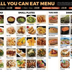 Yuka Sushi - AYCE Menu Front
