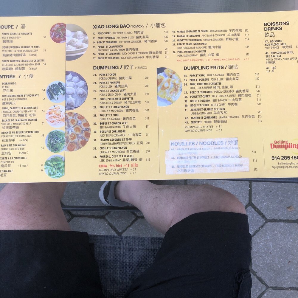 Beijing Dumpling - Menu - Dumplings Near Me - Montreal, Quebec