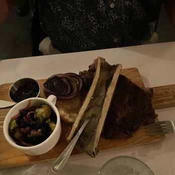 Seared - Nice sized ribeye, perfectly seared with brussel sprouts, bone marrow & toast. - Steakhouses Near Me - Albuquerque, New Mexico