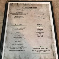 Oakland Elks Lodge 2481 - Menu