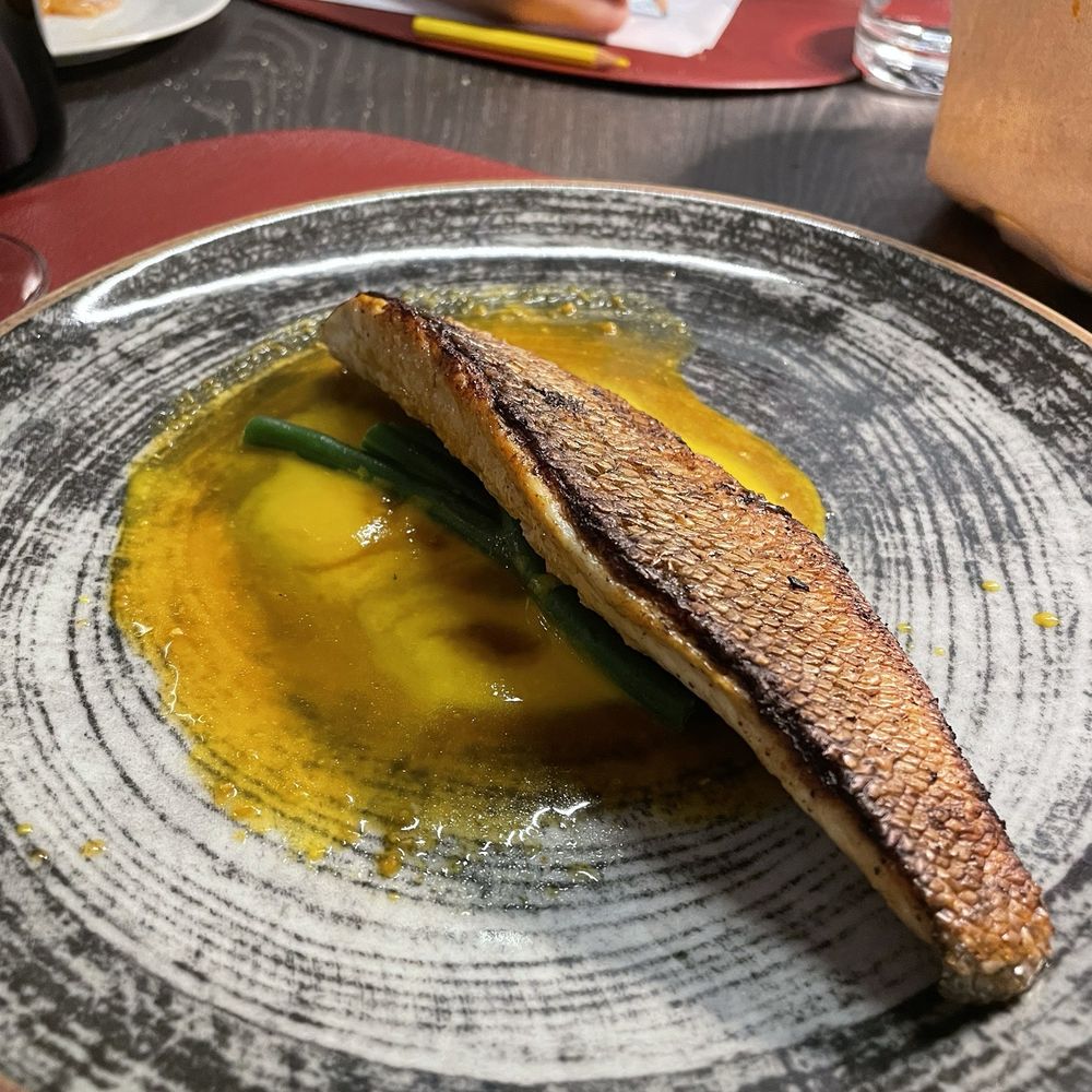Per 21 - Sea bass in carrot sauce - Italian Near Me - Lucca, LU Per 21 - Sea bass in carrot sauce - Italian Near Me - Lucca, LU