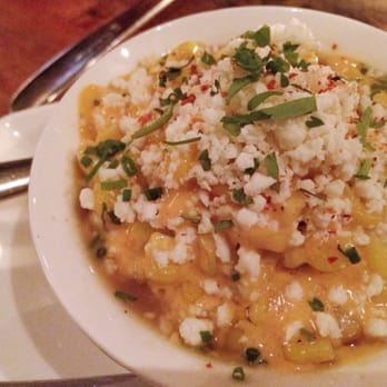 Xixa - thai esquites, sweet corn, tom yum broth, red curry aioli, cotija - Mexican Near Me - Brooklyn, New York