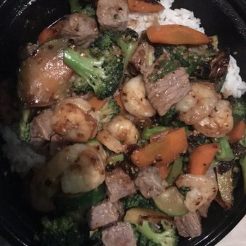 Express Bowl - Steak and shrimp bowl w white rice. $12.00. Upcharge $4 for fried egg rice - Japanese Near Me - Baton Rouge, Louisiana