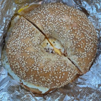Udo's Bagels - Egg and cheese on a Sesame Bagel - Bagels Near Me - Lawrence Township, New Jersey