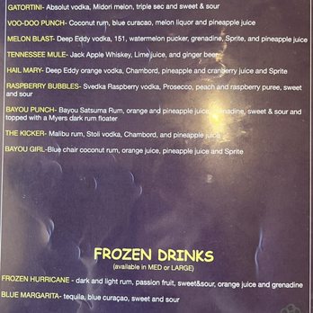 Boo Ray’s - Frozen drinks, beers and select wines - Cajun/Creole Near Me - Crowley, Texas