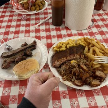 Delauders BBQ - Three meat accidentally got turned into a four meat. Best mistake ever - Barbeque Near Me - Sevierville, Tennessee Delauders BBQ - Three meat accidentally got turned into a four meat. Best mistake ever - Barbeque Near Me - Sevierville, Tennessee