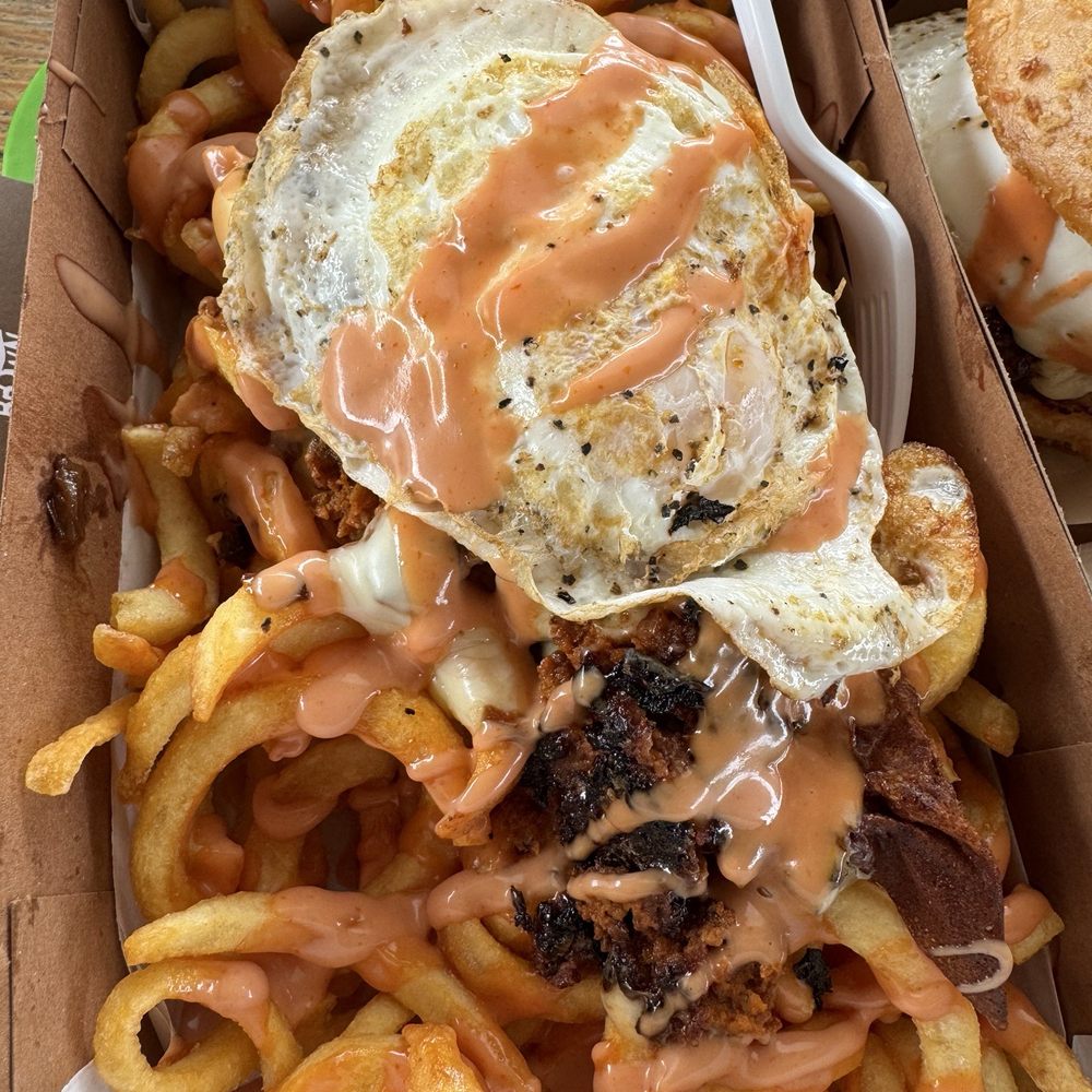 Panda Style fries with longanisa and egg Panda Style fries with longanisa and egg