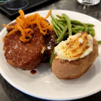 State Fare - Meatloaf with baked potato and green beans. - Breakfast & Brunch Near Me - Catonsville, Maryland State Fare - Meatloaf with baked potato and green beans. - Breakfast & Brunch Near Me - Catonsville, Maryland